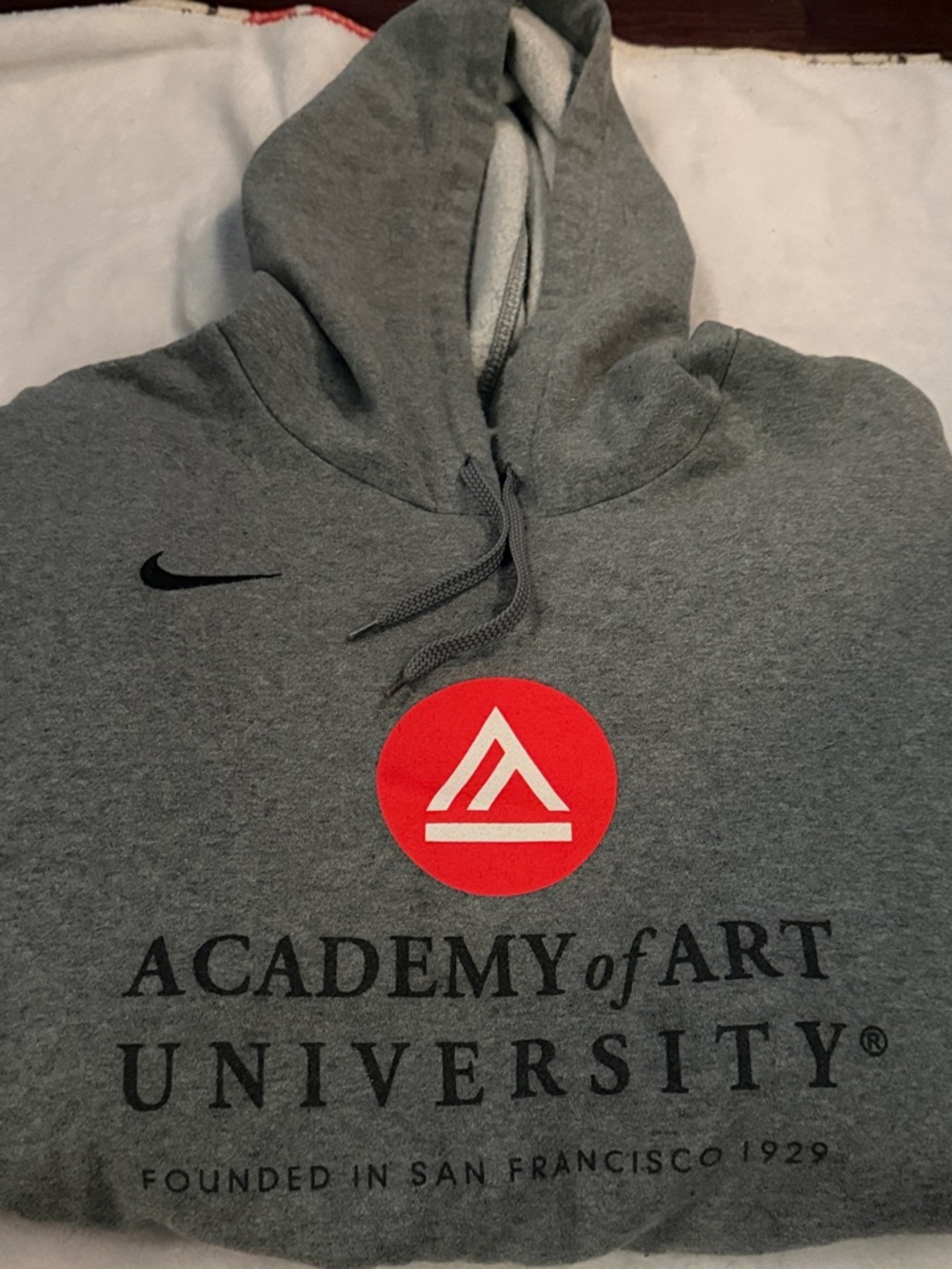 Nike Gray Hoodie with Red Academy Logo